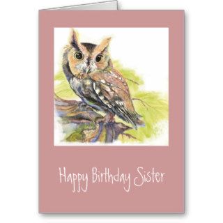 Happy Birthday Sister Card Owl