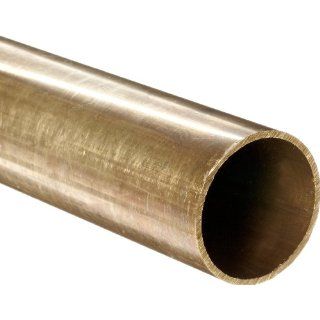 Brass C330 Round Tubing, 1/4" OD, 0.152" ID, 0.049" Wall, 36" Length Industrial Metal Tubing
