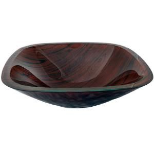 Allure Glass Vessel Sink with Pop Up Drain in Cherrywood AS 8605