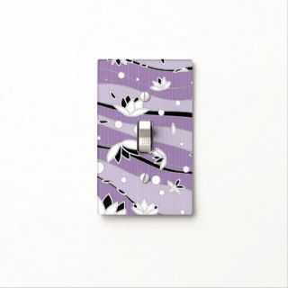 Lotus&Stripes [purple] Light Switch Cover