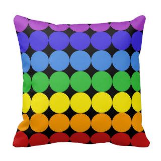 Modern Mid Century mod pop  pillow rainbow