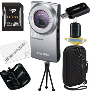 Samsung HMX U20 Flash Memory Ultra Compact Camcorder with 32GB Bundle Samsung Pocket sized Camcorders