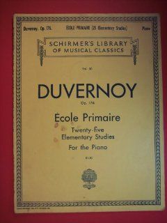 SCHIRMER'S LIBRARY OF MUSICAL CLASSICS Vol.50 Duvernoy Op.176 for the Piano J.B. Duvernoy Books