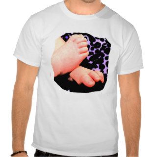 Little Baby Feet, Purple Leopard Background Tee Shirt