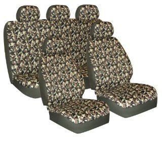 Universal Full Set OF Car Seat Covers CLASSIC GREEN CAMO CAMOUFLAGE SC 177 Automotive