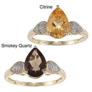 Viducci 10k Gold Gemstone and Diamond Ring Viducci Gemstone Rings