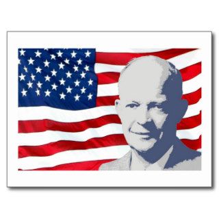 Eisenhower and Flag Postcards