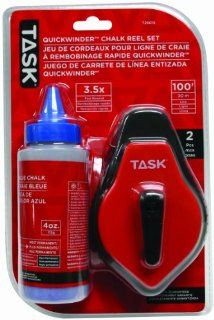Task Tools T26015 Quick Winder Chalk Reel Set with Chalk and 3.5X Rewind   Chalk Lines  