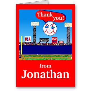 2013 Cute Personalized Kids Sports Thank You Notes Card