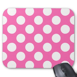 Hot Pink Polka Dots Mouse Pad