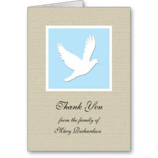 Religious Sympathy Thank You Note Card   Dove