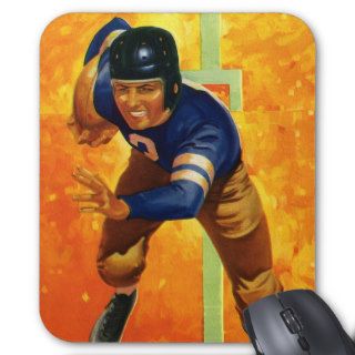 Vintage Sports Football Player Quarterback Running Mousepad