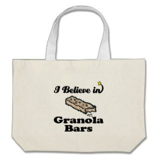 i believe in granola bars canvas bag