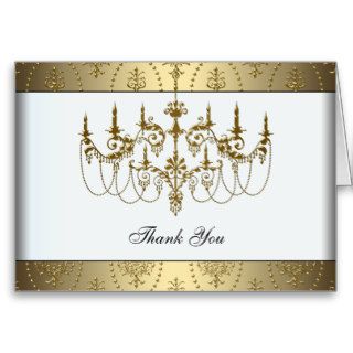 Elegant Gold Chandelier Classy Gold Thank You Card