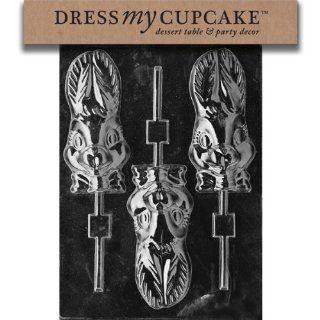 Dress My Cupcake DMCE162SET Chocolate Candy Mold, Long Eared Rabbit Lollipop, Set of 6 Candy Making Molds Kitchen & Dining