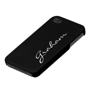 Custom boys name initial letter G black stylish Case For iPhone 4