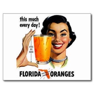 Florida Orange Juice Postcards