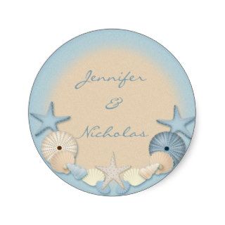 Beautiful Tropical Theme Beach Shells Stickers