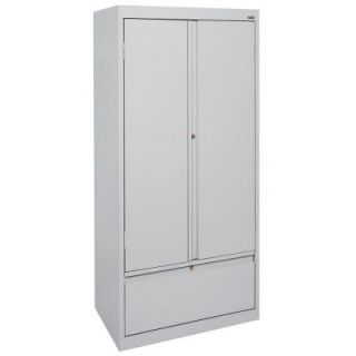 Sandusky Systems Series 30 in. W x 64 in. H x 18 in. D Storage Cabinet with File Drawer in Dove Grey HADF301864 05