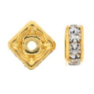 6mm Crystal Gold Plated Squaredelle 25PCS