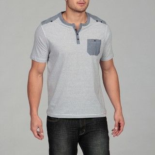 Brave Soul Men's White/ Navy Striped Tee Casual Shirts