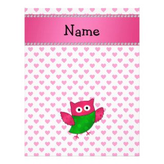 Personalized name cute owl pink hearts personalized flyer