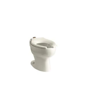 KOHLER Wellcomme Elongated Toilet Bowl with Top Spud and Four Bolt Holes in Base in Almond K 4350 L 47