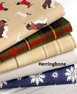 Martha Stewart Flannel Herringbone Sheet Set Twin Ecru / Ivory   Pillowcase And Sheet Sets