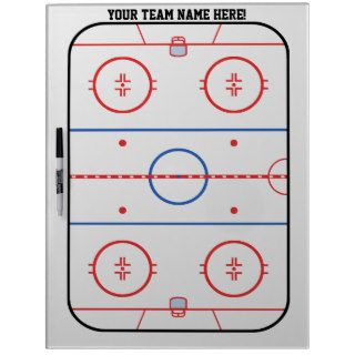 Personalizable Hockey Rink Game Planner Dry Erase Whiteboard
