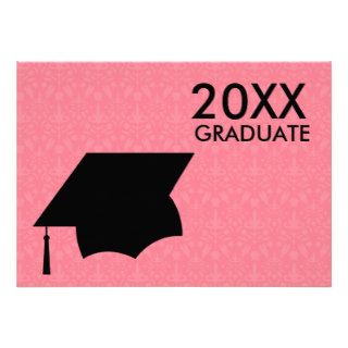 N1ki's Silhouette Graduate Pink Invitation Card
