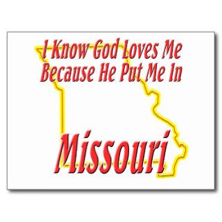 Missouri   God Loves Me Post Card