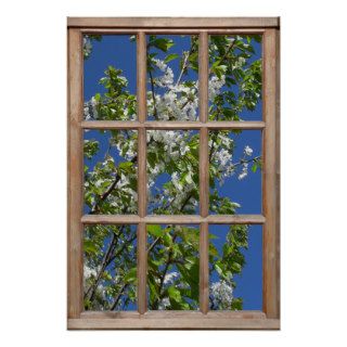 Flowering Tree View a Window Posters