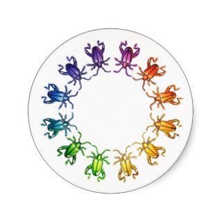 "Insect Color Wheel" Sagra femorata Bug Watercolor Sticker