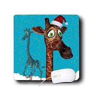 mp_97838_1 Renderly Yours Toons   Christmas Giraffe In Snow   Mouse Pads Computers & Accessories