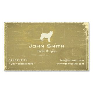 Grey Wolf Forest Ranger Old Paper Business Card