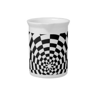 Black And White Optical Pattern Beverage Pitchers