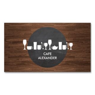 Bakery, Bar, Cafe Life on Rustic Background Business Card Template