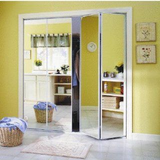 Home Decor Innov 36x80 1/2 WHT Mirr Door   Multifold Interior Doors