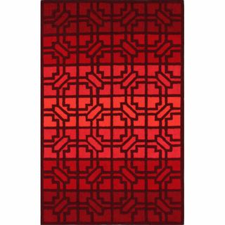nuLOOM Handmade Modern Trellis Red Wool Rug Nuloom 7x9   10x14 Rugs