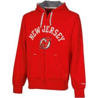 NHL Reebok New Jersey Devils Grinder Full Zip Hoodie   Red  Sports Fan Jerseys  Clothing