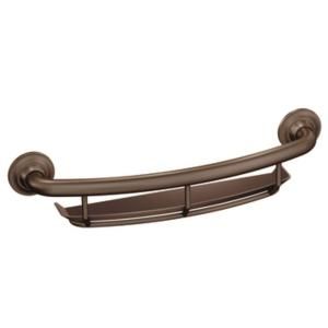 MOEN Home Care 16 in. x 1 in. Screw Grab Bar with Shelf in Old World Bronze LR2356DOWB