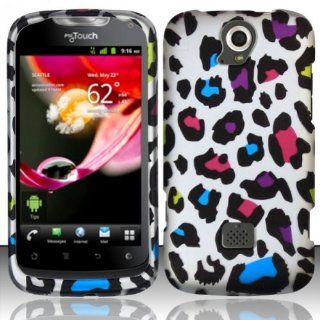For Huawei myTouch Q U8730 (T Mobile) Rubberized Design Cover   Colorful Leopard Cell Phones & Accessories