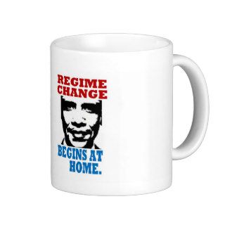 ANTI OBAMA 'REGIME CHANGE BEGINS AT HOME' 2012 COFFEE MUG