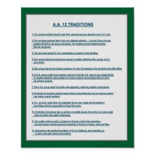 A.A. 12 Traditions (See Matching Steps Below) Posters