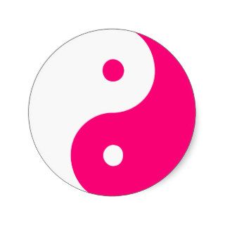 Yin Yang Ying Taoism Sign Chinese Taijitu Pink Sticker