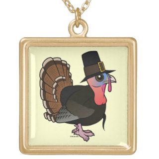 Thanksgiving Pilgrim Turkey Personalized Necklace