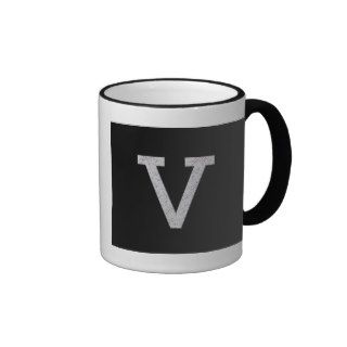 Monogram Letter V Coffee Mugs