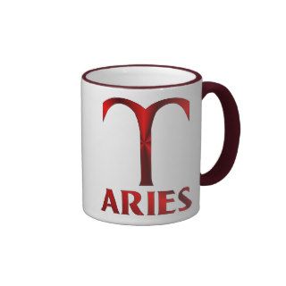 Red Aries Horoscope Symbol Coffee Mug