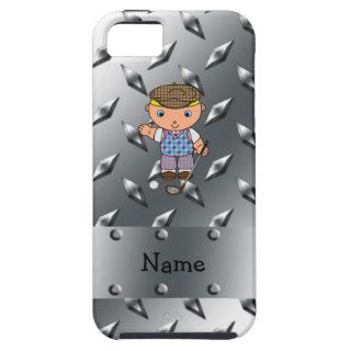 Personalized name golf player silver diamond plate iPhone 5 case