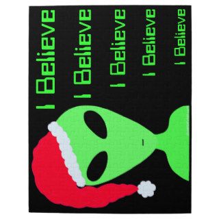 Fun Alien Santa I Believe LGM UFO Christmas Puzzle